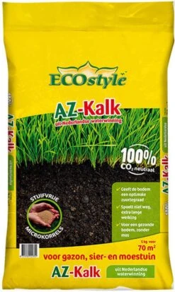 ECOstyle AZ Kalk Micro Korrel – Voor Gazon, Sier- En Moestuin - Corrigeert Zuurgraad Direct En Langdurig - Werkt Tegen Mos - CO2-Neutraal – 30 M² - 2 KG -Tuin- En Buitengereedschapswinkels 717x1200