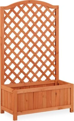 Relaxdays Plantenbak Met Klimrek - Bloembak Trellis - Rankhulp Hout - Voor Klimplanten -Tuin- En Buitengereedschapswinkels 734x1200 1