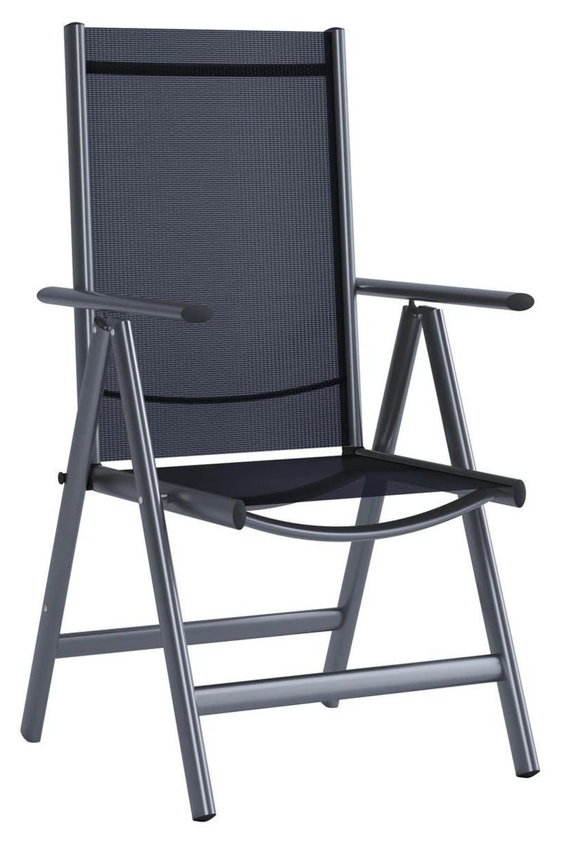 Tuinstoel Standenstoel Aluminium Antraciet 7 Standen Per 2 Stuks 2 Tuinstoel Standenstoel Aluminium Antraciet 7 Standen Per 2 Stuks - Afbeelding 2