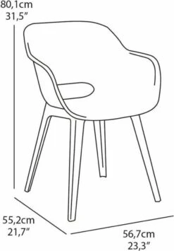 Allibert Akola Tuinstoelen - 2 Stuks -56,5x55x80cm - Donkergrijs -Tuin- En Buitengereedschapswinkels 834x1200