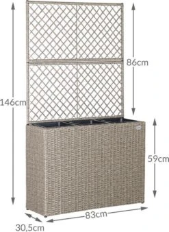 Casaria Polyrattan Bloembak – 3 Bakken Klimophek - Crème -Tuin- En Buitengereedschapswinkels 876x1200 1