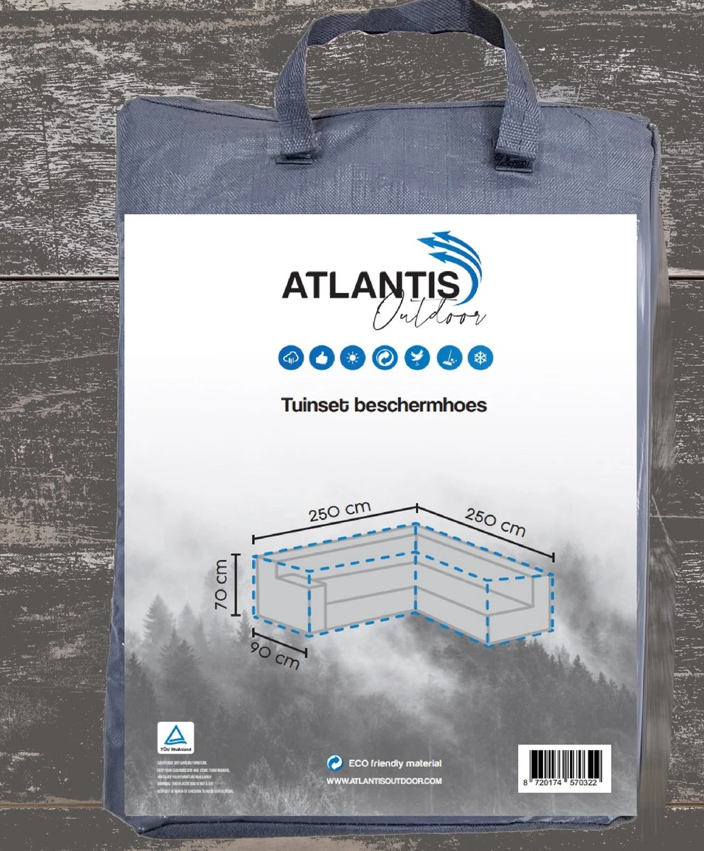 Weersbestendige Beschermhoes Voor Hoekbank | 250/90 X 250/90 X 70 Cm (L-vorm) - Tuinbank / L-Vorm -Waterdicht - Grijs 5 Weersbestendige Beschermhoes Voor Hoekbank | 250/90 X 250/90 X 70 Cm (L-vorm) - Tuinbank / L-Vorm -Waterdicht - Grijs - Afbeelding 5