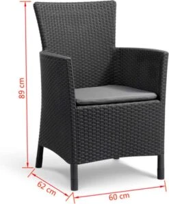 Allibert Iowa Tuinstoel - 60x62x89cm – Grafiet -Tuin- En Buitengereedschapswinkels 996x1200